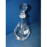 A Dartington crystal glass pear-shaped decanter,