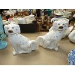 A pair of large Staffordshire mantle Dogs.