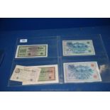 A set of 5 pre WWII German bank notes.