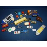 A quantity of miscellaneous toy cars to include Matchbox Super Kings tanker, Dinky toy rescue boat,