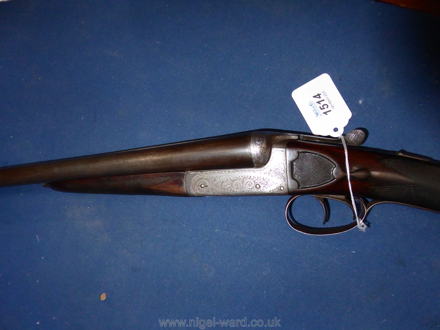 An antique 12 bore side by side double trigger, - Image 5 of 14