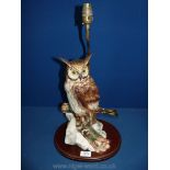 A Capo-di-monte owl lamp.