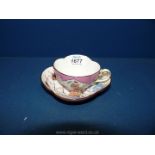 A Meissen quatrefoil cup and saucer, circa 1830 in baroque style,