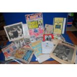 A box of cigarette cards, booklets including; Boxing Boys Own magazine.