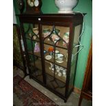 A dark stained 1930/40's Mahogany china Display Cabinet,