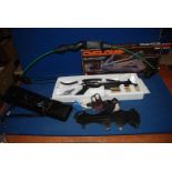 An Archery set including Cyclone self-locking aluminium 80lb pistol crossbow plus a Barnett bow and