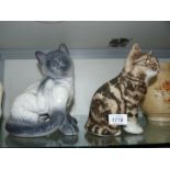 A ceramic Cat together with a limited edition ceramic Cat signed, Jenny Winstanley No. 3.