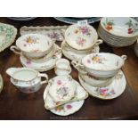 A quantity of china including six Royal Crown Derby two handled soup bowls and six saucers,