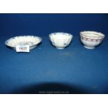 A rare 1786 Worcester tea bowl and saucer with twenty-four vertical pointed flutes,