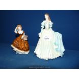 A Coalport figure 'Breeze' together with a Royal Worcester 'Olivia Summer Romance' series.