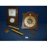 A Rototherm Barometer/thermometer and grandmother clock components.