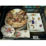 A quantity of china including Royal Worcester fruit pattern dish, Coalport trinket dish,