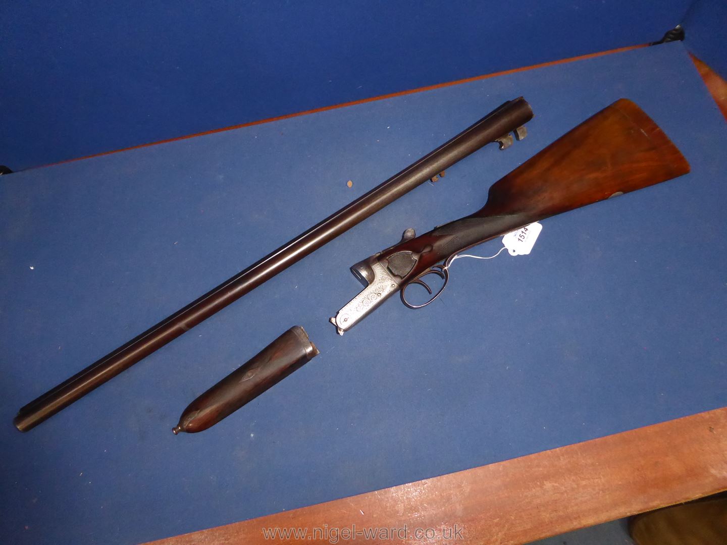 An antique 12 bore side by side double trigger, - Image 8 of 14