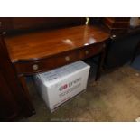 A bow fronted Mahogany Side Table having two frieze drawers,