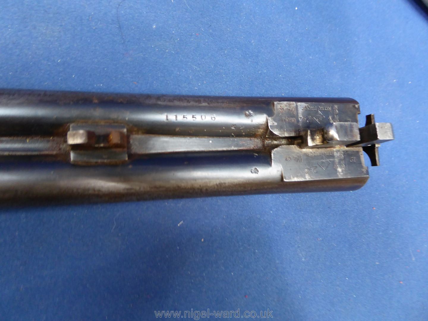 An antique 12 bore side by side double trigger, - Image 12 of 14