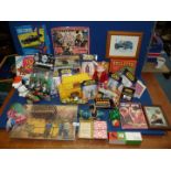A mixed lot of toys and games including Star Wars figures, Roulette, Gold Tiddlywinks etc.