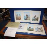 A folder containing twelve 'Birds of Prey' Prints after Archibald Thorburn: a limited edition set