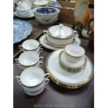 A quantity of Royal Albert dinnerware in Kensington pattern including six dinner plates,