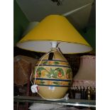 A Louis Drimmer table Lamp and matching bright yellow shade (with original labels).