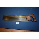 A heavy brass backed tenon saw by R.