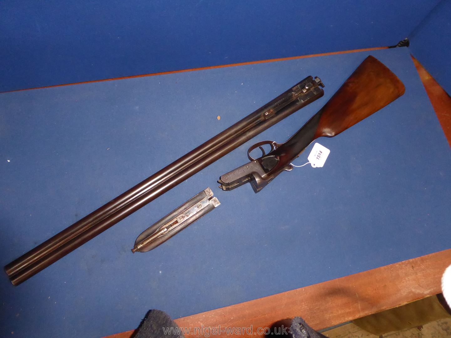 An antique 12 bore side by side double trigger, - Image 10 of 14
