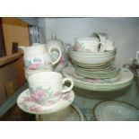 A part set of Royal Doulton ''Expression Carmel'' design comprising four large plates,