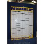 A Michelin tyre Pressure Sign. 34" x 25".