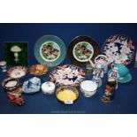 A china nodding head lady and gent a/f miscellaneous plates and trinket dishes and bowls,