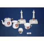 A small quantity of commemorative china including two Shelley Blackpool Tower's,