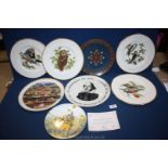A quantity of display plates including; Coalport 'British Birds',