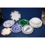 A quantity of plates including Wedgwood 'Medina' dinner and side plates, Masons 'Vista',