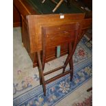 A Mahogany framed folding Coaching Table with green baize top, 24'' square x 27 5/8'' high.