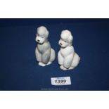 A pair of 1950's Joseph Szeilier pair of poodles. 3 1/2" tall.