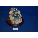 A Border Fine Arts figure group - Badger Family