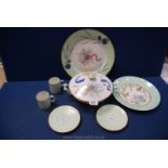 Three pieces of oriental design porcelain all marked with variations of Celia Johns name including