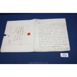 A handwritten letter from the artist Samuel Prout signed,