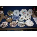 A box of limited edition plates to include; Royal Doulton, Wedgwood, French Faience plate,