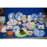 A large quantity of miscellaneous china including; vases by Devon Pottery, Sylvac (small crack),
