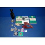 A Meerschaum pipe, coins, Parkstone club handbook, etc.