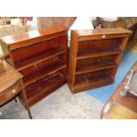 A pair of early 20th century floor-standing Mahogany Bookshelves having scratch-moulded decoration