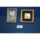 A miniature print of Sugar Loaf and another miniature picture. 4" x 2 3/4" and 3 1/2" x 3 1/2".