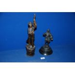 Two Spelter figures,