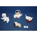 Four Border Fine Arts figures - 'West Highland Terrier' nos A5888;