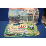 A French tin plate Railway scene toy, a/f.