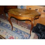 A good quality continental design quarter veneered topped lozenge shaped Table with marquetry