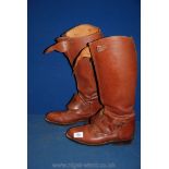 A pair of brown leather 'Soubirac' riding boots, size L, zip front.