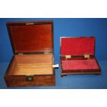 Two Victorian rosewood jewellery boxes.