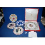 Five Commemorative plates including boxed Spode Queen Mother's Birthday,
