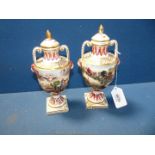 A very good pair of Naples covered urns,