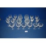 A quantity of glass including Thomas Webb port glasses, Edinburgh crystal sherry glasses,